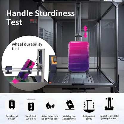 Hardshell Luggage Sets 3 Piece Gradient Color Expandable Suitcase with Spinner Wheels and TSA Lock