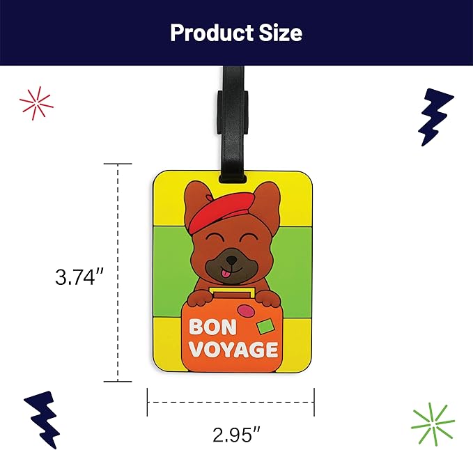Funny Luggage Tag – Hilarious Travel ID Tag with Sarcastic Saying – Durable & Easy to Spot Suitcase Tag for Men, Women, Frequent Flyers, or Gag Gift for Travelers-Bon Voyage