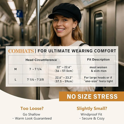 Comhats Wool Fashion Newsboy Hats for Women Winter Warm Pageboy Cabbie Cap Beret