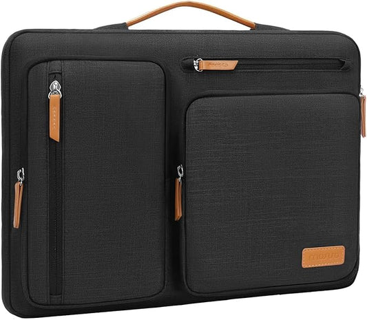 MOSISO 360 Protective Laptop Case 13.3 inch, 13-13.3 inch Laptop Sleeve Compatible with MacBook Air/Pro 13 / Pro 14,HP Dell Acer ASUS,Side Open Carrying Case with 4 Zipper Pockets&Handle, Black