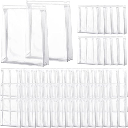 Xuniea 100 Pcs Mini Clear Makeup Bag PVC Small Travel Toiletry Organizer Pouches Bulk Waterproof Transparent Plastic Cosmetic Bag with Zipper for Women Men Travel(5.1'')