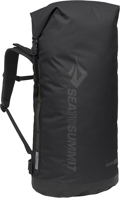 Sea to Summit Big River Dry Backpack with Adjustable Harness, 75 Liter, Jet Black