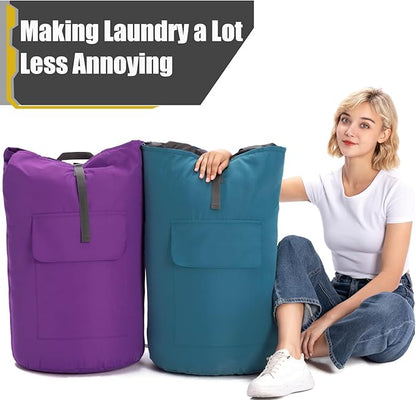 Laundry Bag for College, Backpack Laundry Bag for College Turquoise, 115L Extra Large Laundry Backpack, Heavy Duty Dirty Clothes Bag, Dorm Room Essentials for College, Travel, Laundromat, Apartment
