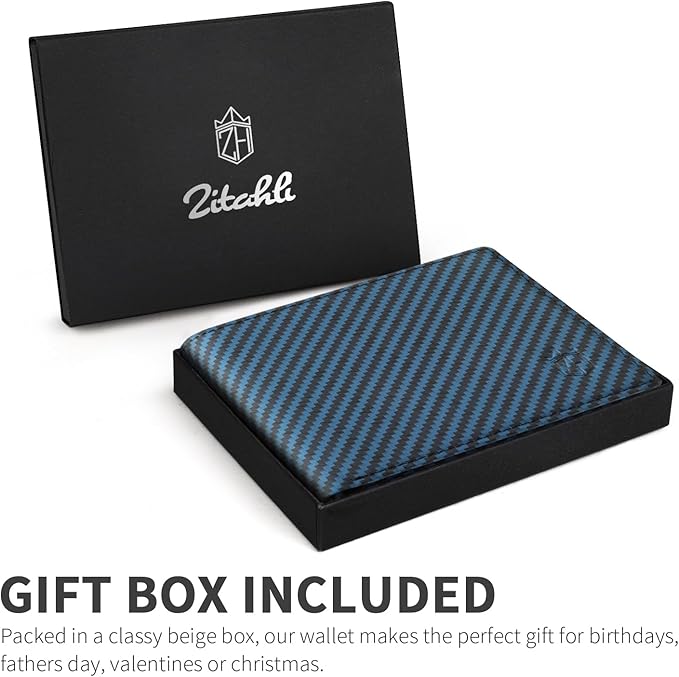 Zitahli Wallet for Men 12 Card Holder Slim Rfid Leather 2 ID Window Wallets With Gift Box Men's Accessories
