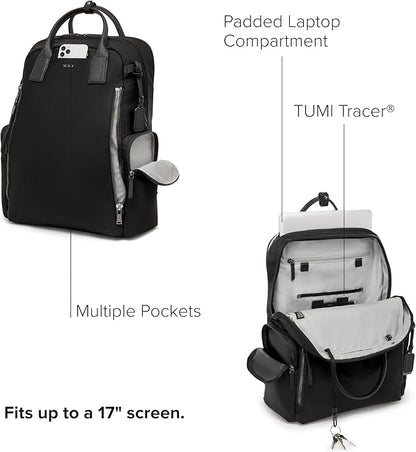TUMI - Voyageur Atlanta Backpack - Travel Backpack for Women - For Business, Commute - Holds Up to 17" Laptop - Black & Gunmetal Hardware