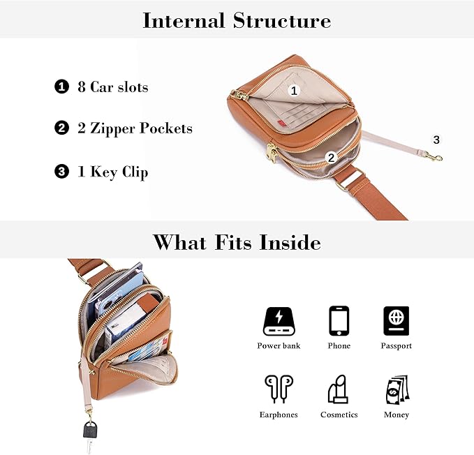 INICAT RFID Blocking Sling Bag,Anti Theft Crossbody Bags for Women,Travel Gifts Cross Body Purses Vegan Leather