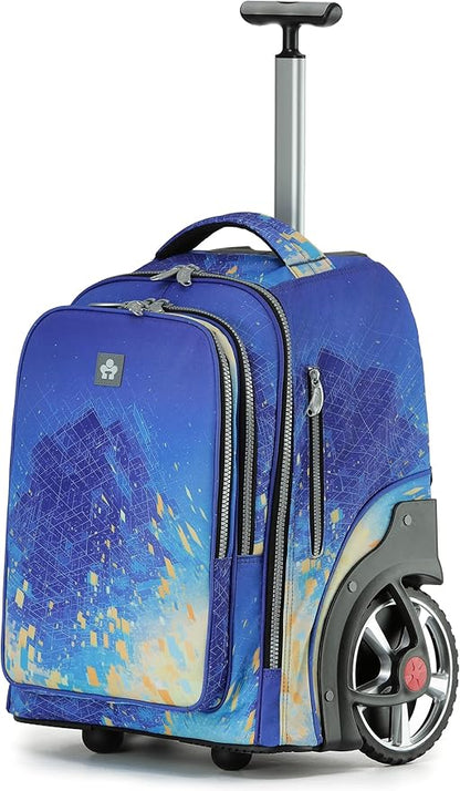 NEW TILAMI 20" Rolling Backpack for Teens Adults, Climbing Stairs Waterproof Backpack with Wheels for School Business Trave Camping with Laptop Compartment, Fit 17 Inch Laptop, Chill Blue Print