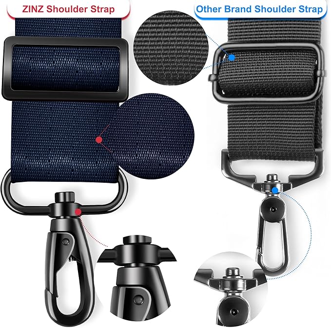 ZINZ 60" Universal Bag Strap with Ultra-thick Fixed Breathable Pad Adjustable Heavy-duty Shoulder Strap for Laptop bag Crossbody Luggage Gym Bag Camera Bag and more -D01B01