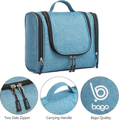 Bago Travel Toiletry Bag for Women and Men X-Large Waterproof Hanging Large Toiletry Bag for Bathroom and Travel Bag for Toiletries Organizer -Travel Makeup Bag (SnowBlue)