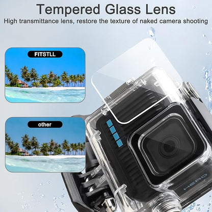 FitStill 45M/148FT Underwater Waterproof Case with Dive Filters Compatible for Go Pro Hero 4K,Monopod Floating Hand Grip Dive for Hero4K 2024 Action Camera Accessory Kit