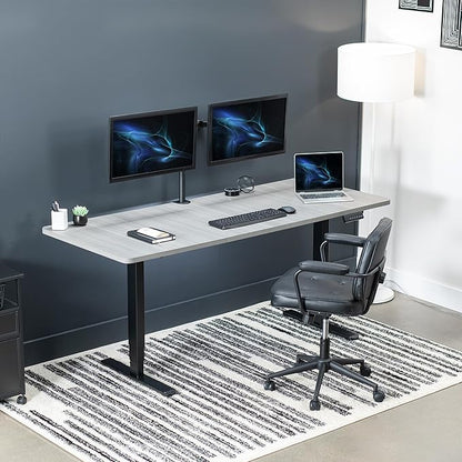 VIVO Electric 71 x 30 in Dual Motor Sit Stand Desk, Memory Height Adjustment, 2B Series, Dark Gray Top Black Frame, DESK-KIT-2B7G