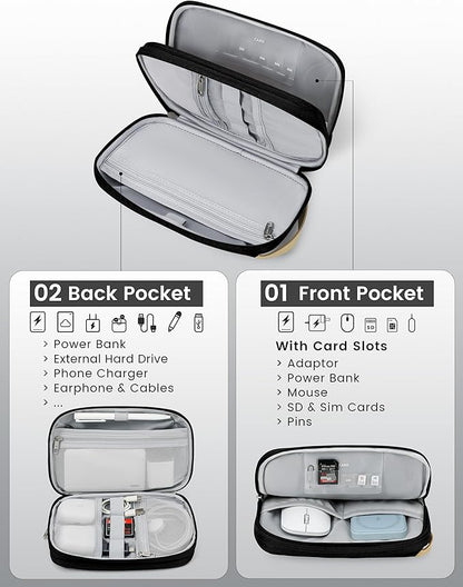Travelkin Travel Cord Organizer, Electronic Organizer Travel Case, Cable Organizer Bag For Cords,Chargers Phone, Sd Card,Usbs