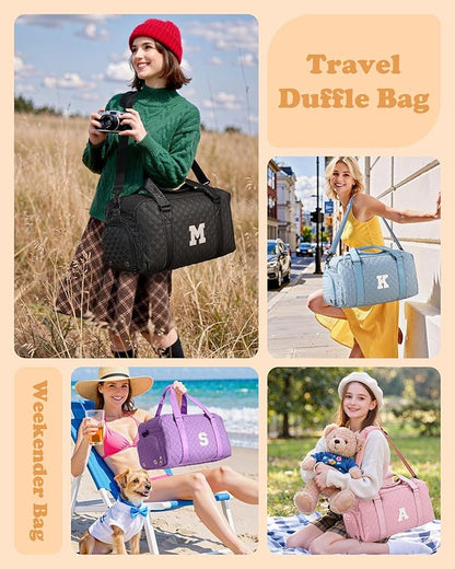 Personalized Gifts for Girls 8-18 Age, Initial Travel Duffel Bag, Gym Bag, Gift for Kids, Monogram Overnight Bag, Niece Gifts Mother In Law Gifts Birthday Gifts, Graduation Gifts