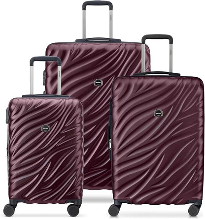 DELSEY PARIS Alexis Hardside 3-Piece Set, Expandable Luggage with 4 Spinner Wheels, Lightweight Suitcase, 21" Carry-On, 25" Checked Medium, 29" Checked Large, Burgundy