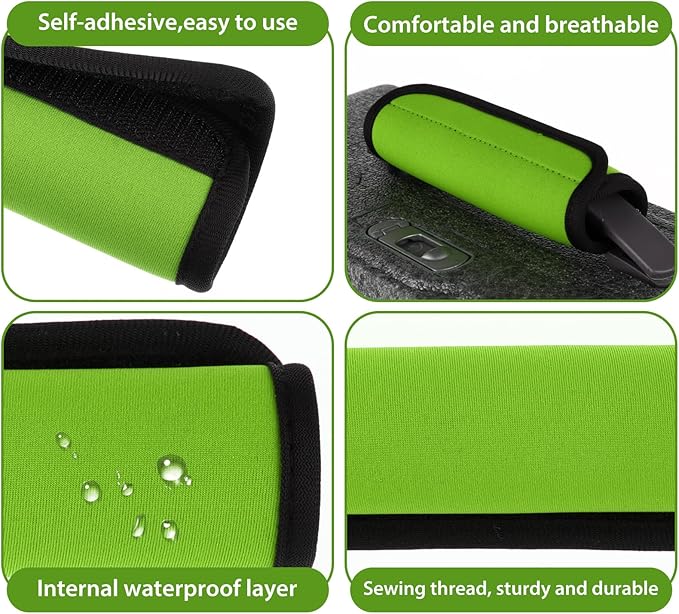 2 Pack Luggage Handle Wraps for Suitcase, Bright Color Comfort Soft Handle Covers Suitcase Luggage Handle Wrap Luggage Tag Wraps Travel Accessories (Fluorescent Green)