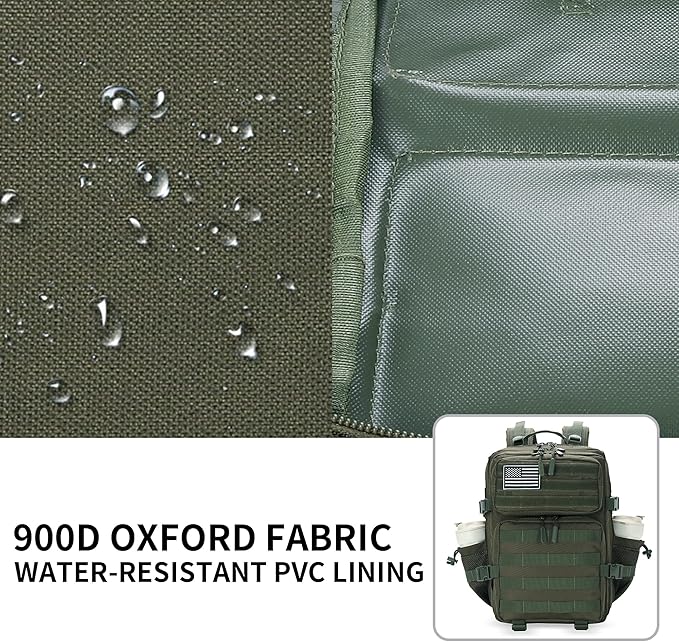 25L Military Tactical Backpack Small Assault Pack Molle Daypack for Men and Women for Work Travel Gym Outdoor Hiking Camping (Army Green)