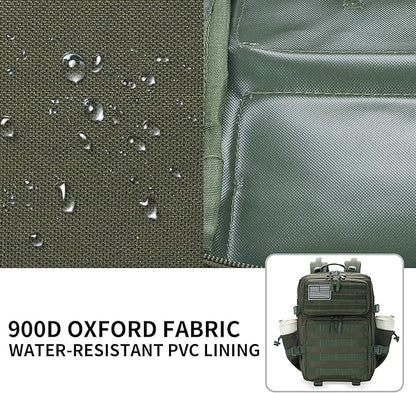 25L Military Tactical Backpack Small Assault Pack Molle Daypack for Men and Women for Work Travel Gym Outdoor Hiking Camping (Army Green)