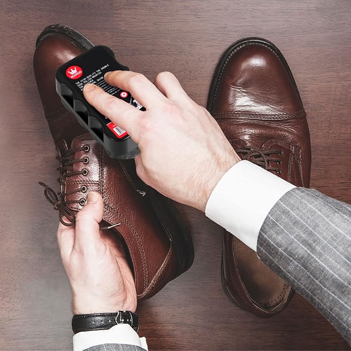 Loopeer 12 Pcs Shoe Shine Sponge Bulk, Instant Leather Shoes Shiner Care for Boots, Leather Accessories Quick Cleaning