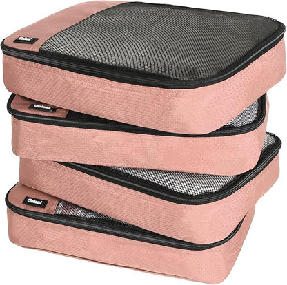Packing Cubes for Travel Essentials,4 Set Packing Cubes for Suitcases,Lightweight Mesh Luggage Organizer Bag,Meat pink