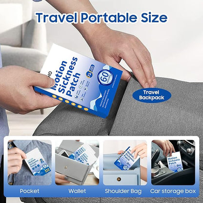 Motion Sickness Patches 60ct – Non-Drowsy Sea Sickness Patches for Cruise, Car, Airplane & Travel – 72H Long-Lasting Travel Essentials for Adults & Kids