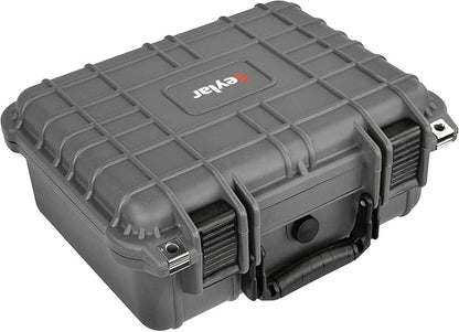 Eylar Protective Gear and Camera Hard Case with Custom Logo Plate, Waterproof & Shockproof w/Foam TSA Approved 13.37 Inch 11.62 Inch 6 Inch (Gray)