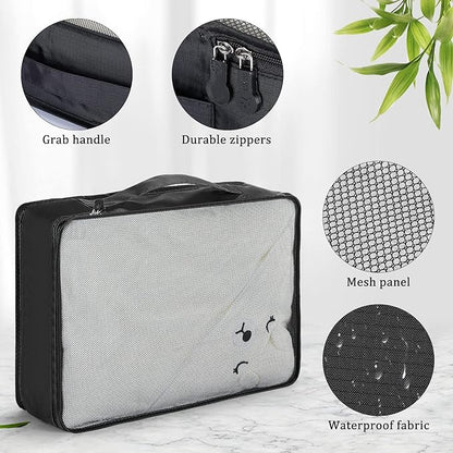 Tudomro 12 Pcs Large Packing Cubes Luggage Organizers for Suitcase Mesh Travel Organizer Bags Travel Packing Organizers for Traveling Camping Hiking
