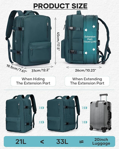 coofay Vacuum Backpack Travel with Pump Travel Backpack with Vacuum System Compression Backpacks for Traveling Easyvacpack Vacpack Backpacks Carry on Luggage