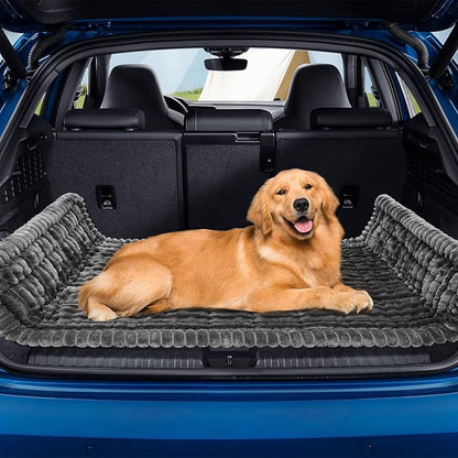 Dog Car Seat Covers for Back Seat, Dog Bed for Car, Car Seat Protector, Fit for Backseat Extenders, Non-Slip Soft Durable for Cars Trucks and SUVs(Grey,56x28.7 inch)