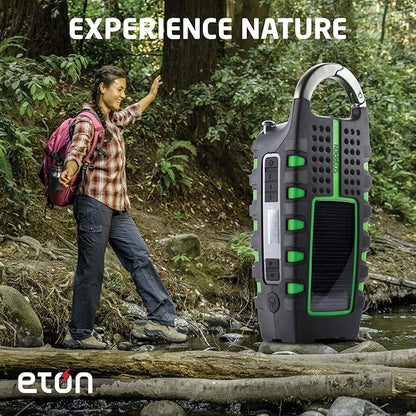 Eton - Scorpion II Rugged Multipowered Portable Emergency Weather Radio & Flashlight Green, Hand Crank, LED Flashlight, Smartphone Charger, Solar Power, 800 MAH Battery, Commitment to Preparedness