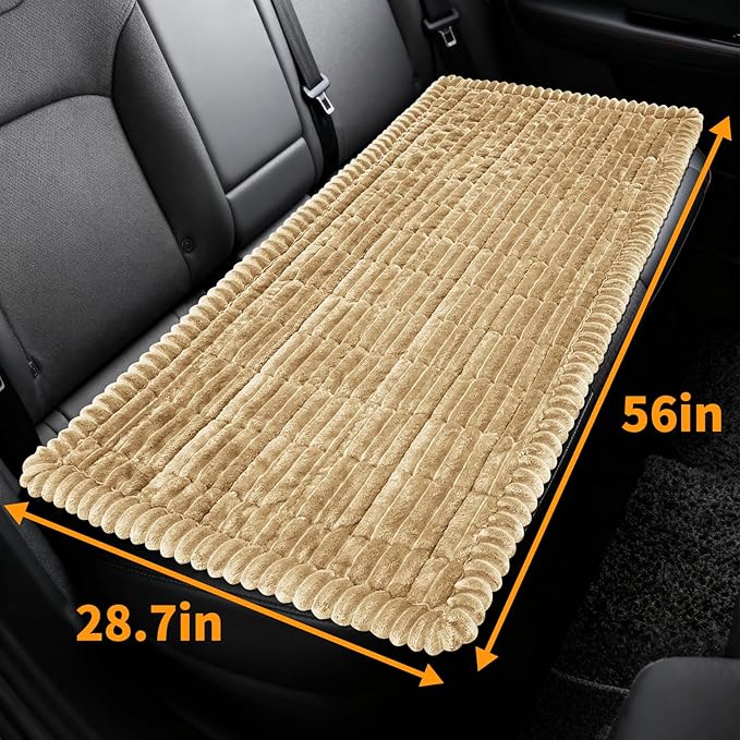 Dog Car Seat Covers for Back Seat, Dog Bed for Car, Car Seat Protector, Fit for Backseat Extenders, Non-Slip Soft Durable for Cars Trucks and SUVs(Brown,56x28.7 inch)