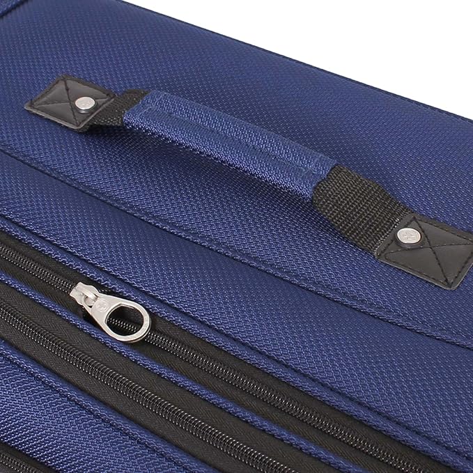 SwissGear Sion Softside Expandable Luggage – Carry-On Suitcase with 360 Degree Wheels & Retractable Handle – 21 Inch, Perfect for 1-3 Night Trips – Blue