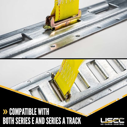 US Cargo Control E-Track Cam Buckle Straps (20-Pack), 2 Inch x 12 Foot E Track Straps with Cam Buckle and Spring E-Fittings, 2,500 LBS Break Strength, Easy-to-Use Tiedowns in Vans and Trailers