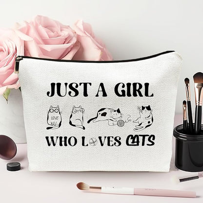 Cosmetic Bag for Cat Lovers Cat Makeup Bag Cats Travel Pouch Gifts for Women Sister Friends