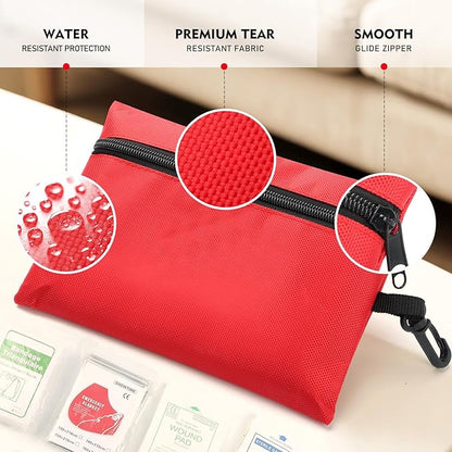 Mini First Aid Kit for Minor Cuts, Scrapes, Sprains, Burns, 194Pcs Portable Compact First Aid Kit for Home, Car, Travel, Camping and Outdoor Emergencies