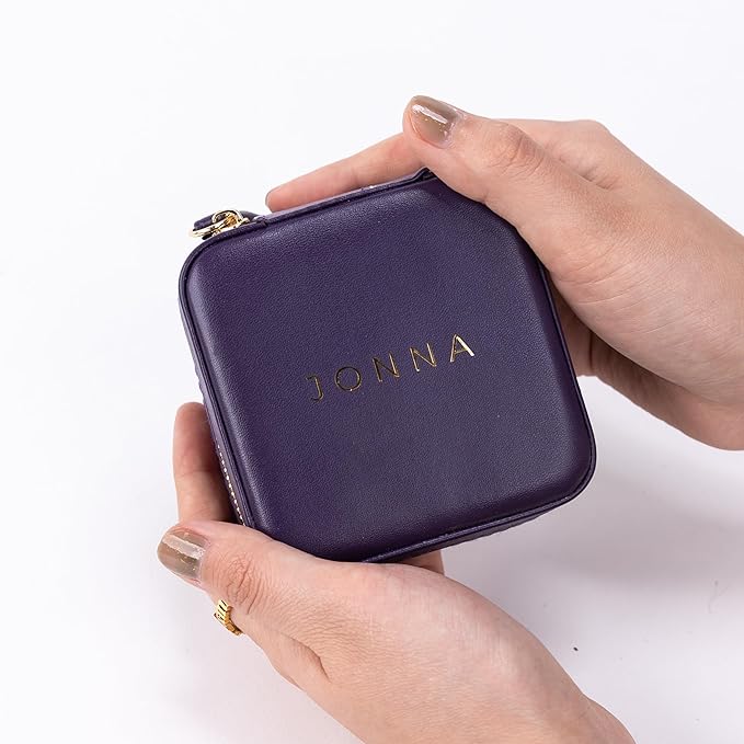 Angelina's Palace Personalized Jewelry Case with Name Engraved,Custom Leather Travel Jewelry Organizer Box for Rings,Earrings,Necklaces,Birthday Bridesmaid Gift For Women