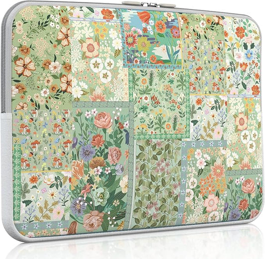 iCasso Laptop case 13 inch for MacBook Air 13-13.6 inch, Cute Laptop Sleeve for MacBook Pro 13 inch 14 inch, Slim Protective Travel Carrying Case Sleeve for 13 inch Chromebook, HP, Dell,Green Puzzle