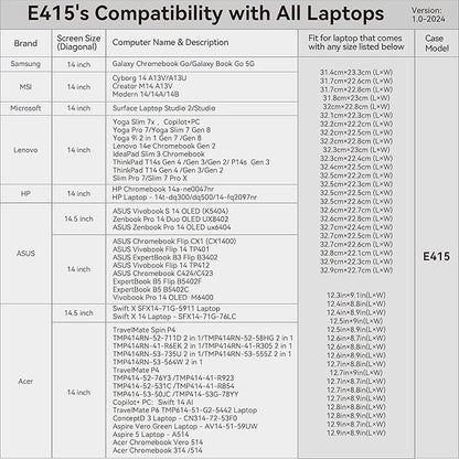 Smatree 14.4 inch Laptop Sleeve for Microsoft Surface Laptop Studio/Studio 2, Computer Case with Accessory Pocket, YKK Zipper, Patented Super Corner Design (E415)