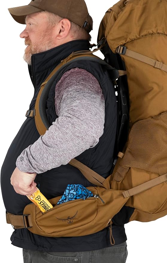 Osprey Rook 65L Men's Backpacking Backpack, Histosol Brown/Rhino Grey, Extended Fit