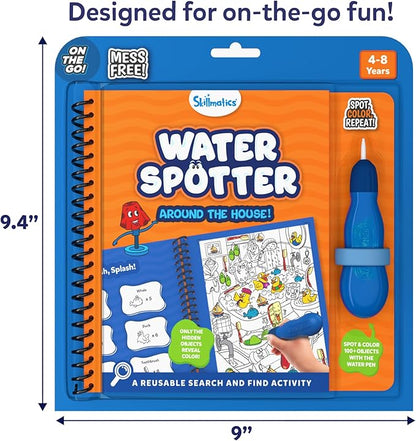 Skillmatics Reusable Search & Find Book - Water Spotter, Mess-Free Learning Activity, Stocking Stuffers, Christmas Fun, Travel Toy, Gifts for Boys & Girls Ages 4, 5, 6, 7, 8