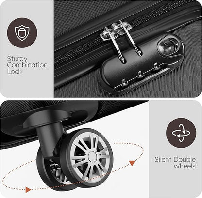 11 Piece Travel Luggage Sets(20″24″28″32″), 4 Piece Hardshell Suitcase with Wheels, 20inch Carry on Luggage, 24inch 28inch 32inch Checked Luggage with 7PC Packing Bags