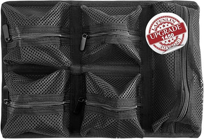 UPGRADED LAFENLIN Lid Organizer for Pelican 1450 Case, 5 Mesh Pockets Storage Organizer, Fits Camera Cases, Diving Dry Boxes, Hard Cases & Toolboxes, Includes Screws & Velcro, Durable, Thickening Mesh