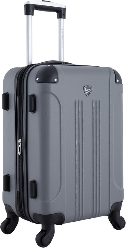 Travelers Club Chicago Hardside Expandable Spinner Luggage, Charcoal, 20" Carry-On