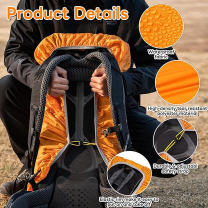 HIKEMAN Waterproof Backpack Rain Cover-Bag Rain Cover(20-30L), Upgraded Anti-Slip Buckle Straps with Rubber Band, Ultralight Compact Portable for Hiking,Camping,Cycling,Travel