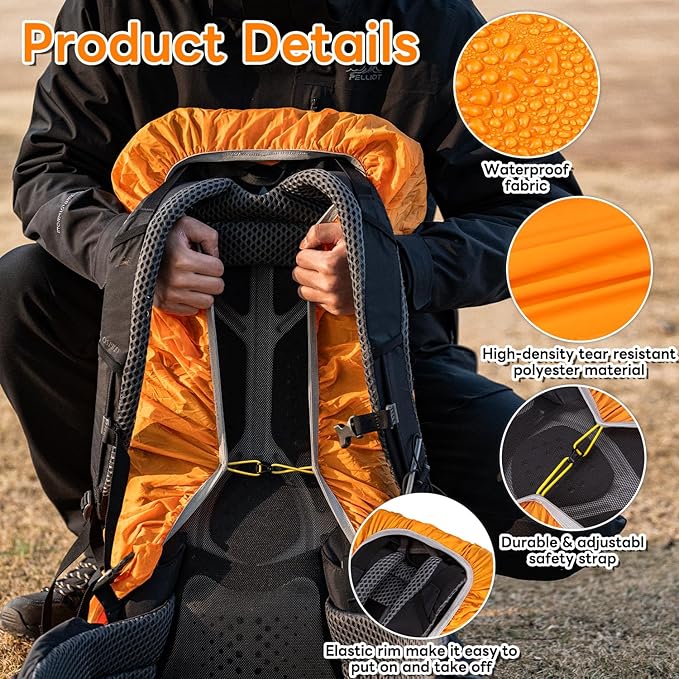 HIKEMAN Waterproof Backpack Rain Cover-Bag Rain Cover(20-30L), Upgraded Anti-Slip Buckle Straps with Rubber Band, Ultralight Compact Portable for Hiking,Camping,Cycling,Travel