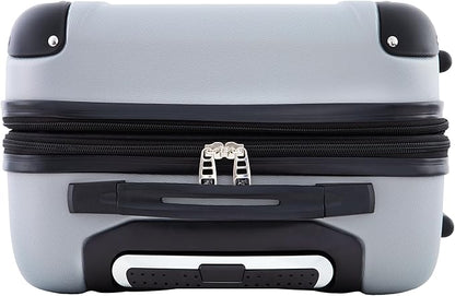 Travelers Club Chicago Hardside Expandable Spinner Luggage, Silver, 20" Carry-On