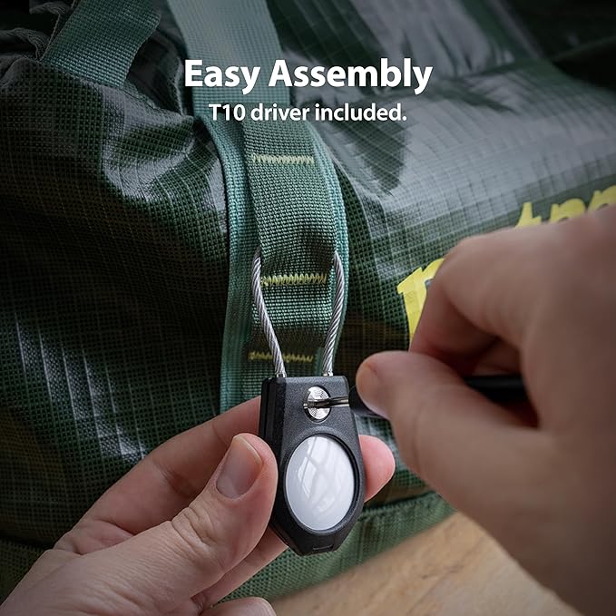 TagVault™ AirTag Security Cable - The Secure AirTag Wire Cable Holder | Machined Torx Screw, Waterproof, Compact | Great for Luggage, Keys, Backpacks & More | Elevation Lab