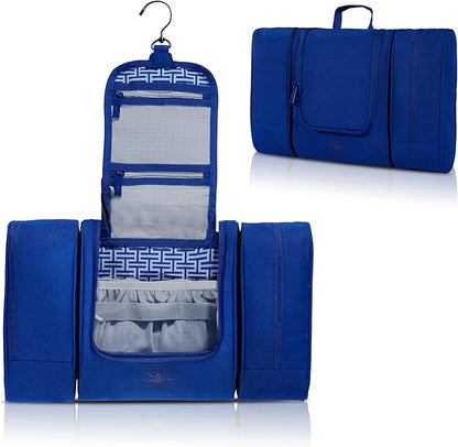 Travel Toiletry Bag for Women and Men - Hanging Cosmetic Travel Bag w/ 3 Detachable Organizer, Durable Hygiene Bag, Hanging Toiletry Bag Men or Makeup Case for Skincare - Royal Blue