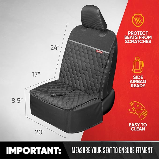 Motor Trend Dog Car Seat - 2 in 1 Waterproof Foldable Bucket Style Truck Dog Booster for Medium Size and Small Dogs – Pet Car Protector & Pet Anxiety Seat - Universal Fit for Cars, Trucks, & SUV