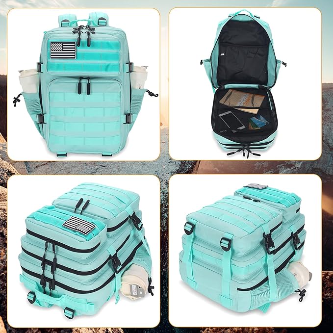 25L Tactical Backpack for Men and Women Military Backpack Small Assault Pack Molle Backpack Bug Out Bag Travel Rucksack Daypack (Mint Green)