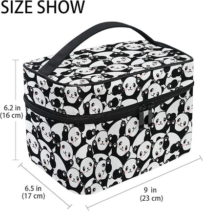 Makeup Bag, Animal Cute Little Panda Travel Makeup Organizer Bag Cosmetic Cases Toiletry Bags for Girl Women Ladies
